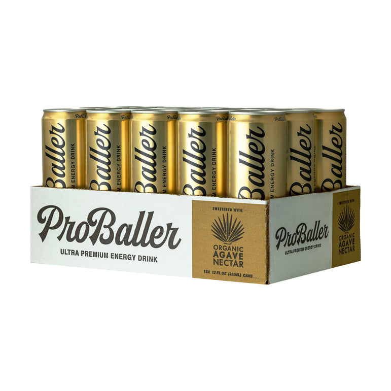 Case of ProBaller Original energy drink cans