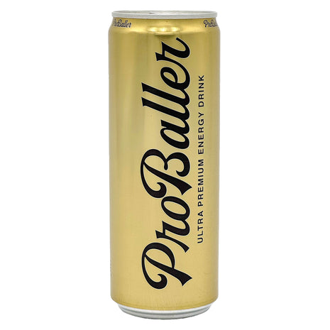 Gold can of ProBaller Original energy drink 