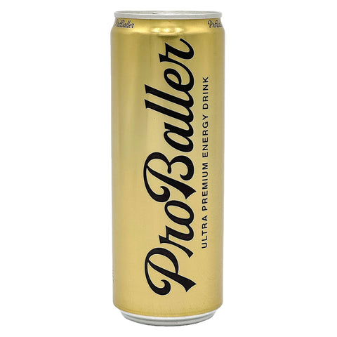 Gold can of ProBaller Original energy drink 