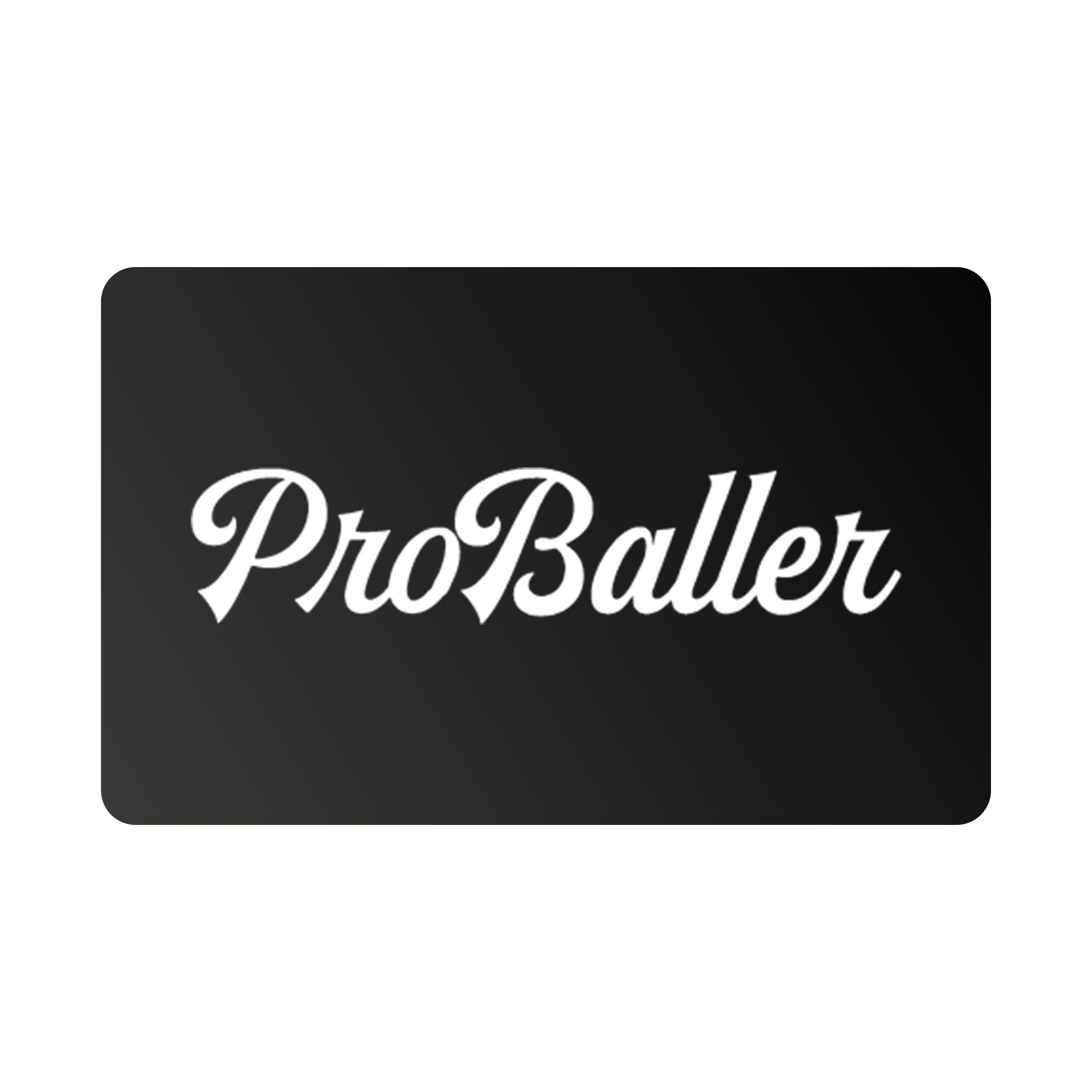 Black gift card with 'ProBaller' text in white